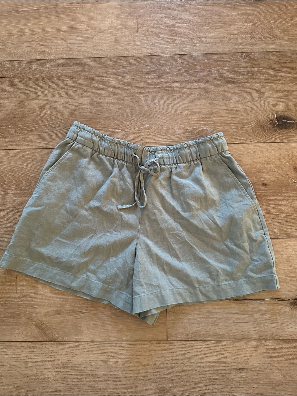 GAP Linen Blend Pull On Shorts M Sage Green